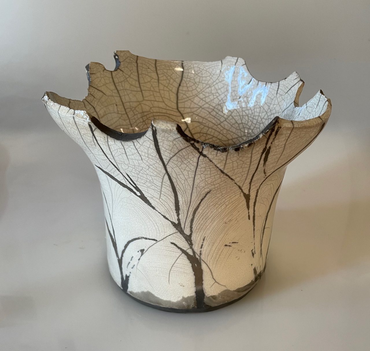 Grasses Raku Vase