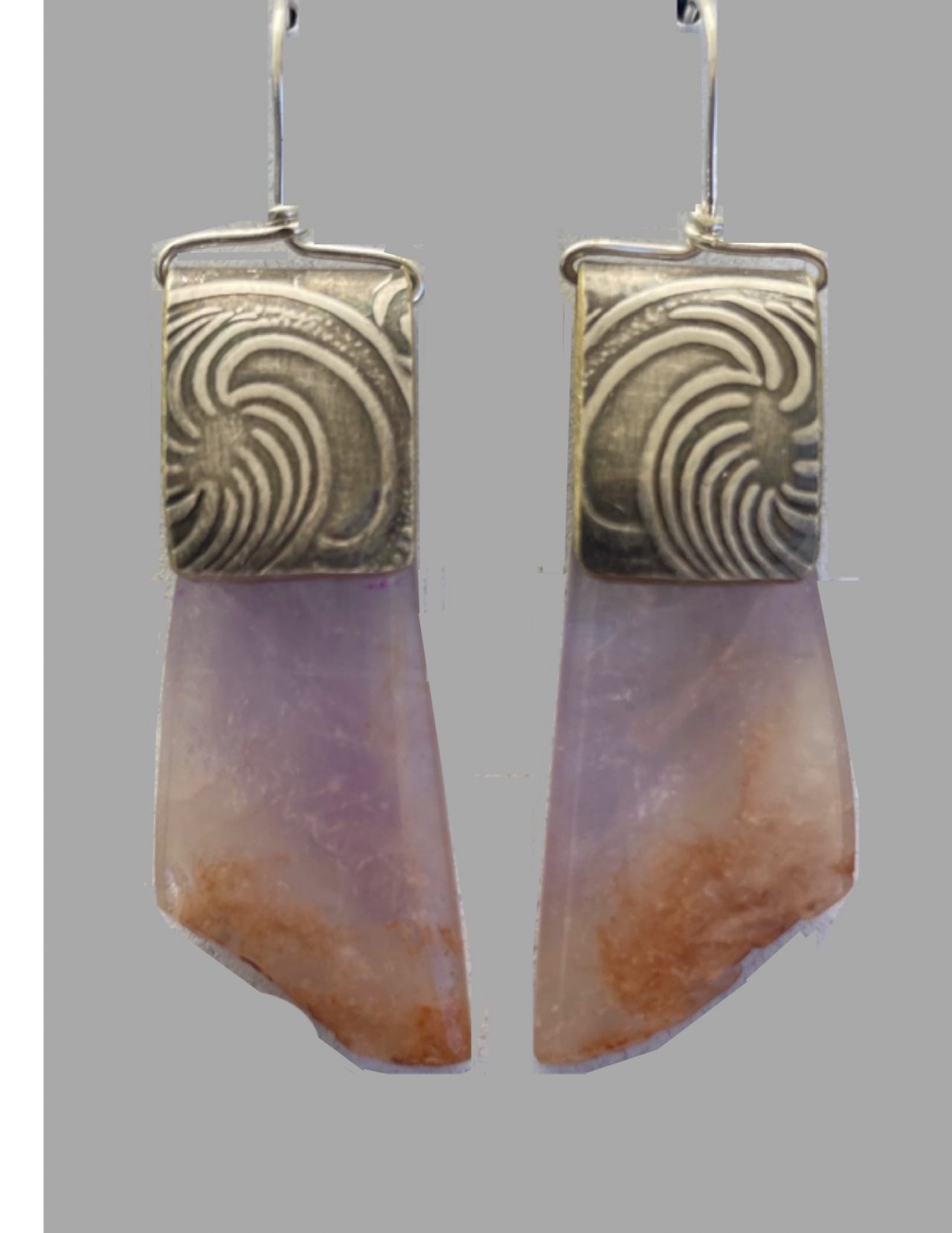 Amethyst & Spirals Earrings